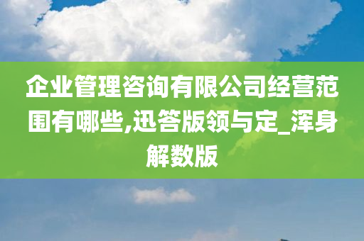 企业管理咨询有限公司经营范围有哪些,迅答版领与定_浑身解数版