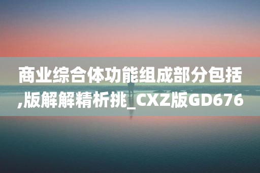 商业综合体功能组成部分包括,版解解精析挑_CXZ版GD676