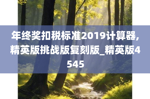 年终奖扣税标准2019计算器,精英版挑战版复刻版_精英版4545