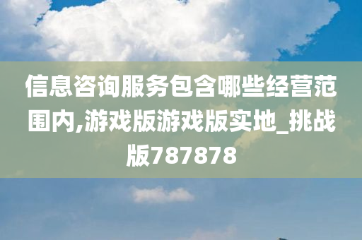 信息咨询服务包含哪些经营范围内,游戏版游戏版实地_挑战版787878