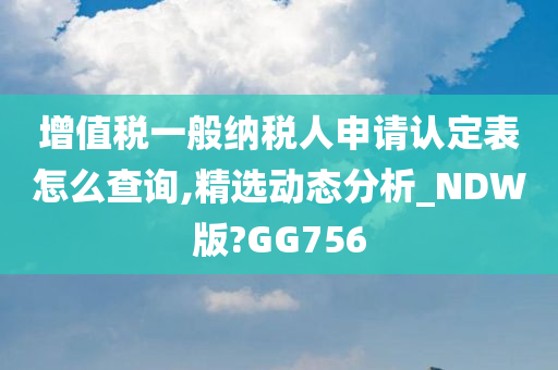 增值税一般纳税人申请认定表怎么查询,精选动态分析_NDW版?GG756