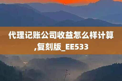 代理记账公司收益怎么样计算,复刻版_EE533