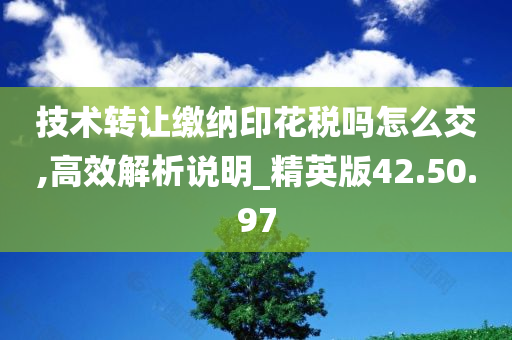 技术转让缴纳印花税吗怎么交,高效解析说明_精英版42.50.97