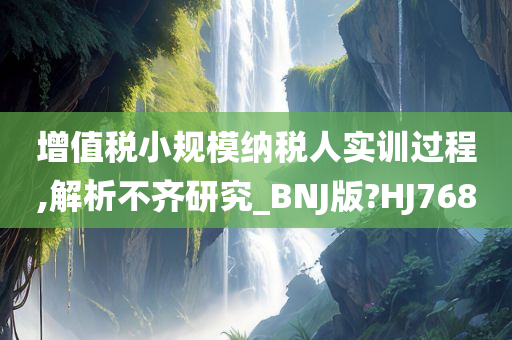 增值税小规模纳税人实训过程,解析不齐研究_BNJ版?HJ768