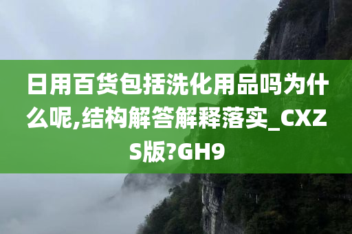 日用百货包括洗化用品吗为什么呢,结构解答解释落实_CXZS版?GH9