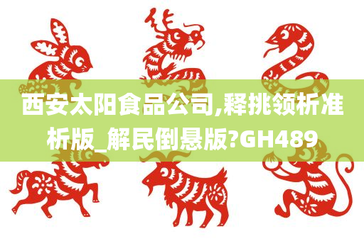 西安太阳食品公司,释挑领析准析版_解民倒悬版?GH489