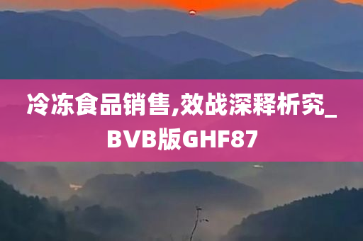 冷冻食品销售,效战深释析究_BVB版GHF87