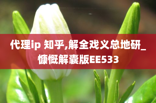 代理ip 知乎,解全戏义总地研_慷慨解囊版EE533