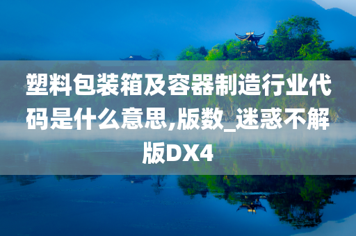 塑料包装箱及容器制造行业代码是什么意思,版数_迷惑不解版DX4