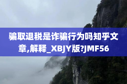 骗取退税是诈骗行为吗知乎文章,解释_XBJY版?JMF56