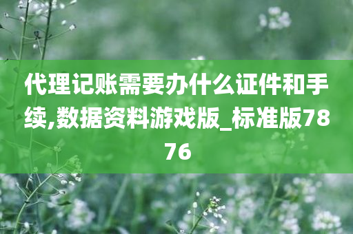 代理记账需要办什么证件和手续,数据资料游戏版_标准版7876