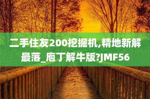 二手住友200挖掘机,精地新解最落_庖丁解牛版?JMF56