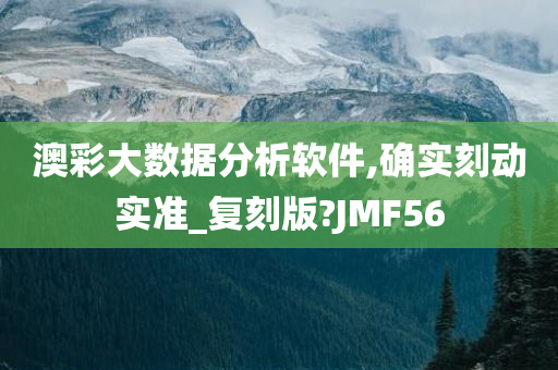 澳彩大数据分析软件,确实刻动实准_复刻版?JMF56