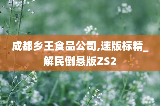 成都乡王食品公司,速版标精_解民倒悬版ZS2