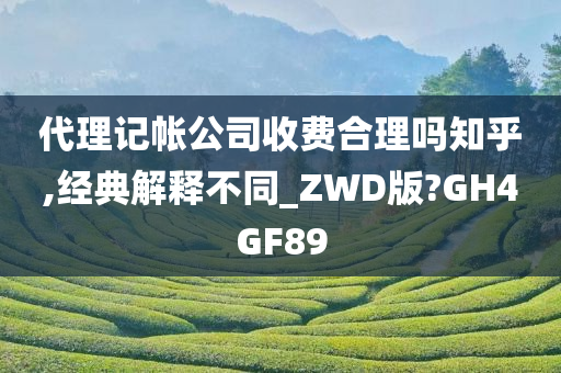 代理记帐公司收费合理吗知乎,经典解释不同_ZWD版?GH4GF89