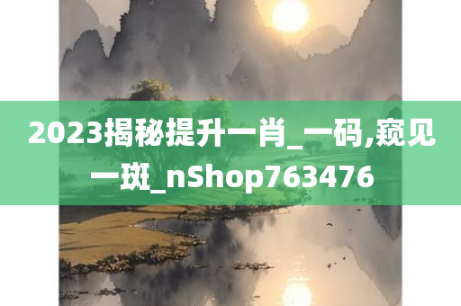 2023揭秘提升一肖_一码,窥见一斑_nShop763476