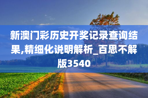 新澳门彩历史开奖记录查询结果,精细化说明解析_百思不解版3540