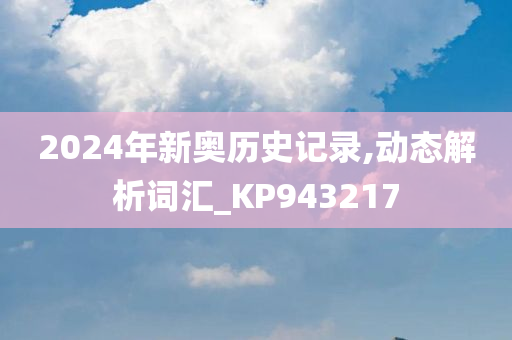 2024年新奥历史记录,动态解析词汇_KP943217