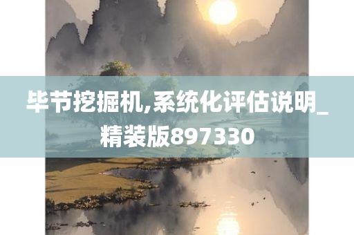 毕节挖掘机,系统化评估说明_精装版897330