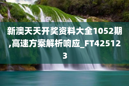 新澳天天开奖资料大全1052期,高速方案解析响应_FT425123