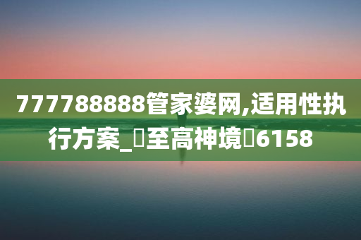 777788888管家婆网,适用性执行方案_‌至高神境‌6158