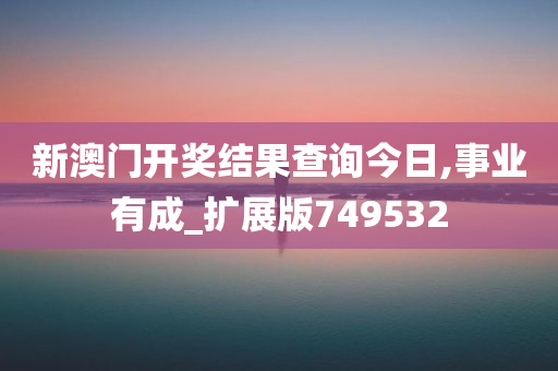 新澳门开奖结果查询今日,事业有成_扩展版749532