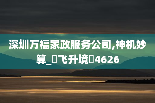 深圳万福家政服务公司,神机妙算_‌飞升境‌4626