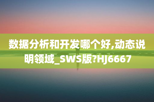 数据分析和开发哪个好,动态说明领域_SWS版?HJ6667