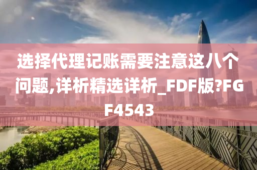 选择代理记账需要注意这八个问题,详析精选详析_FDF版?FGF4543