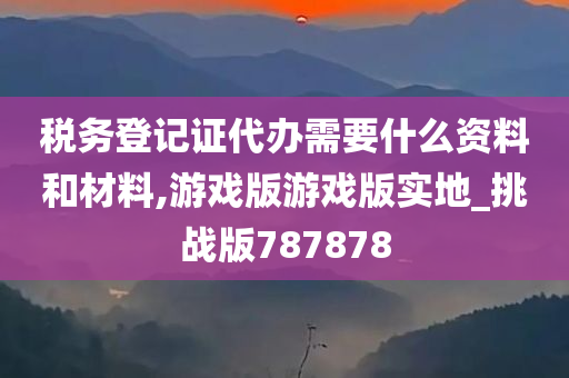 税务登记证代办需要什么资料和材料,游戏版游戏版实地_挑战版787878