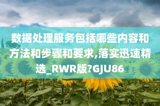 数据处理服务包括哪些内容和方法和步骤和要求,落实迅速精选_RWR版?GJU86