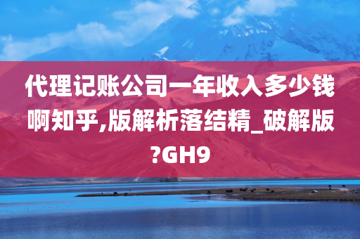 代理记账公司一年收入多少钱啊知乎,版解析落结精_破解版?GH9