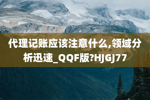 代理记账应该注意什么,领域分析迅速_QQF版?HJGJ77