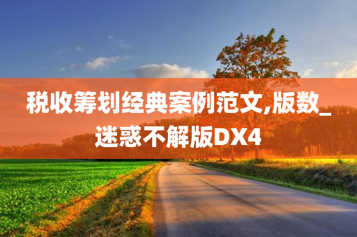 税收筹划经典案例范文,版数_迷惑不解版DX4